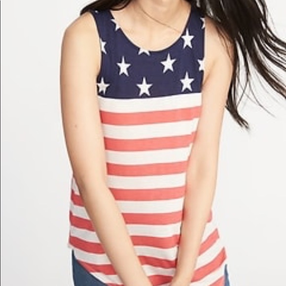 Old Navy Tops - Old Navy flag tank top medium